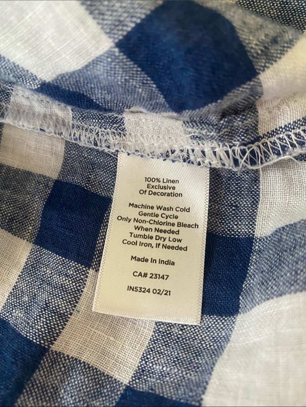 Talbots Navy and White Gingham Sleeveless Tank - Picture 6 of 6